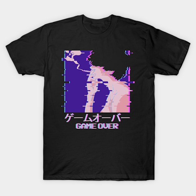 Japanese Vaporwave Smoking Sad Anime Boy Aesthetic T-Shirt by Alex21